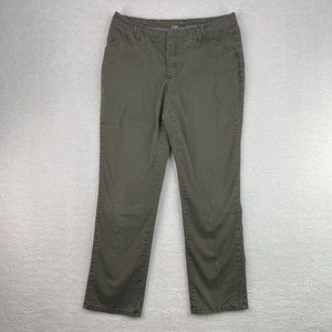 Lee Women's Essential Chino Pants Size 10 Medium Straight Leg Midrise Tan khaki